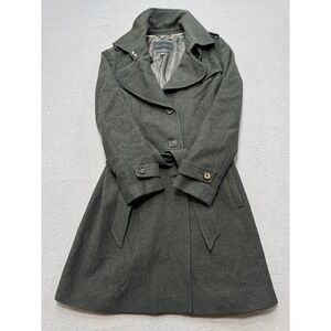 Banana Republic Trench Coat Women's Small Gray Italian Fabric Belted Tailored
